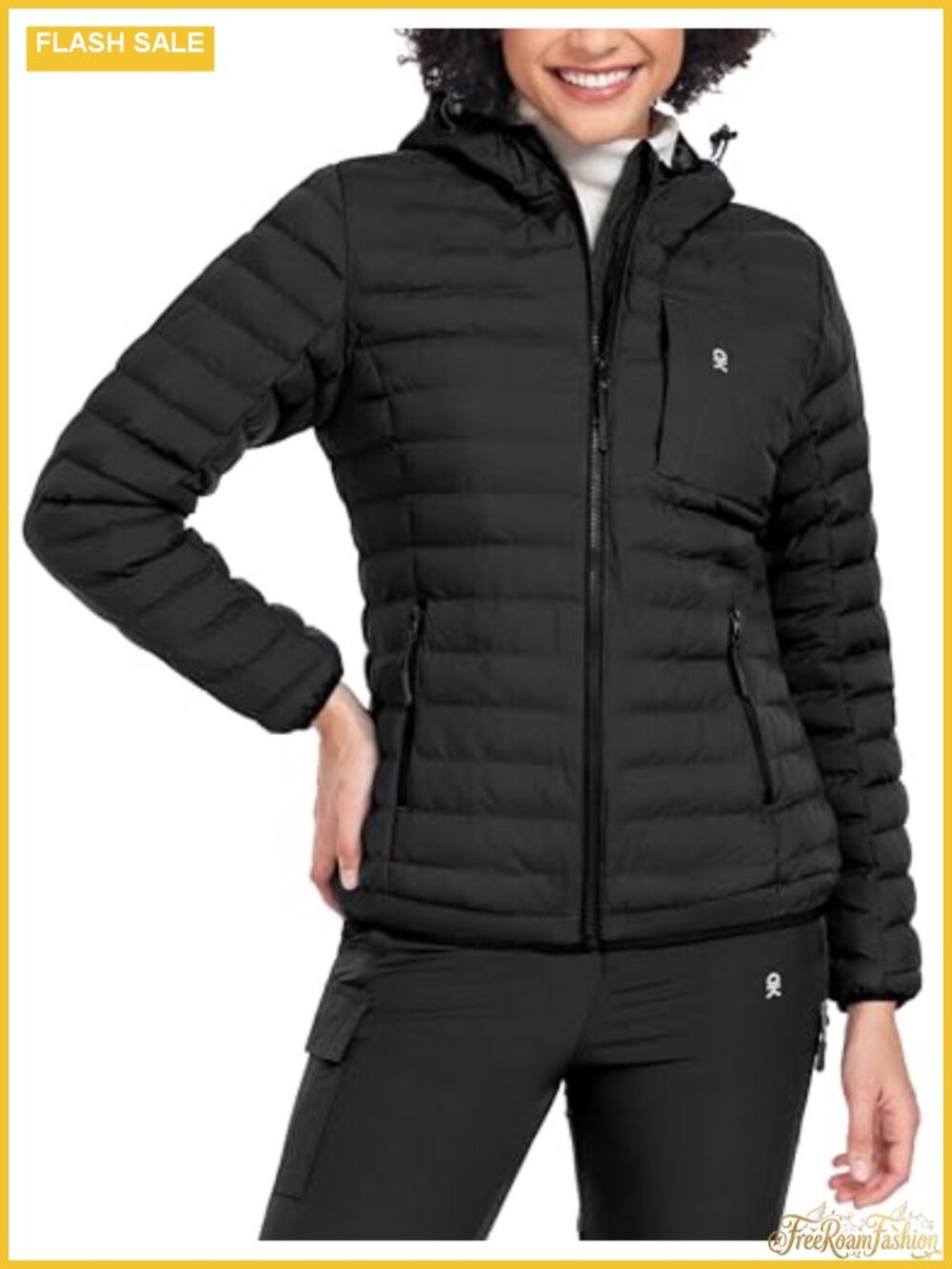 Women's Warm Waterproof Puffer Jacket Hooded Windproof Winter Coat Recycled